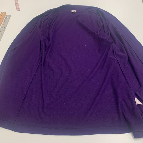 J Crew Cardigan Womens XS Extra Small Mulberry Cotton Blend Open Front Knit - Picture 8 of 11